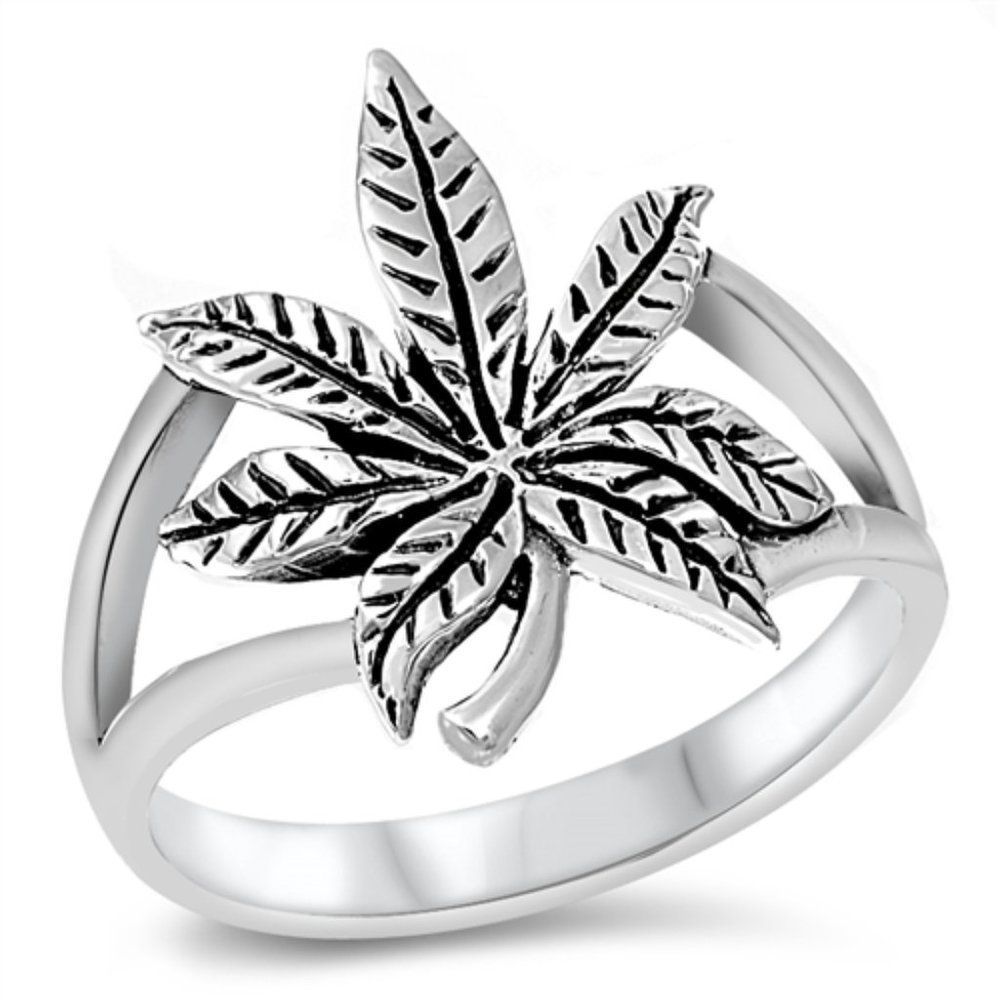 Silver Ring - Leaf Ring Sterling Silver Ring - 925